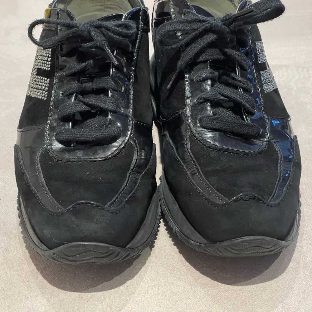 Hogan Black Women's Sneakers with Silver Accents
